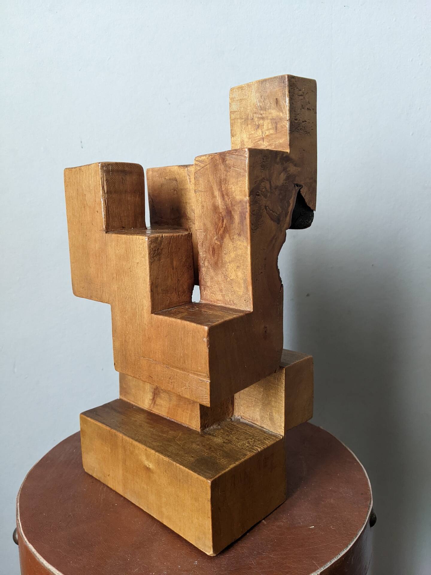 Sculpture artisanale en bois de Cèdre art abstrait
