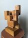 Handcrafted cedar wood sculpture abstract art