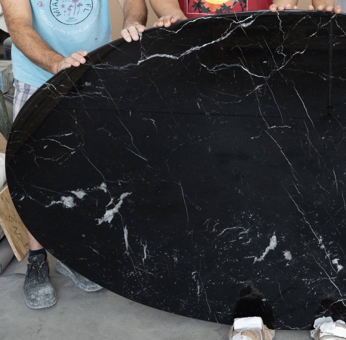 Originele Knoll Tulip ovale 198x121cm Nero Marquina glanzend in NIEUWSTAAT!