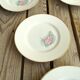 6 small plates signed Limoges France with nenuphar decor and golden border