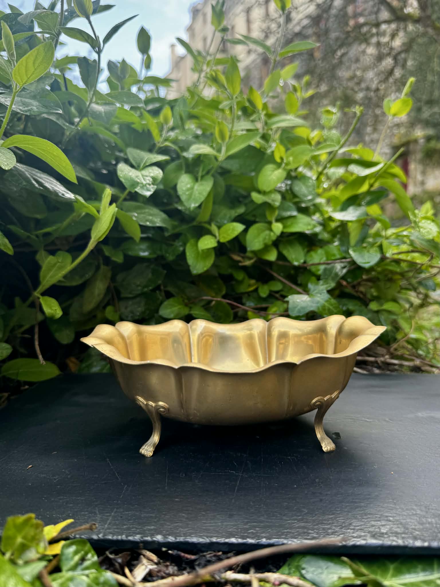 Brass centrepiece tray in Louis XV style.
