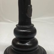 Vintage black ceramic candle holder signed AP