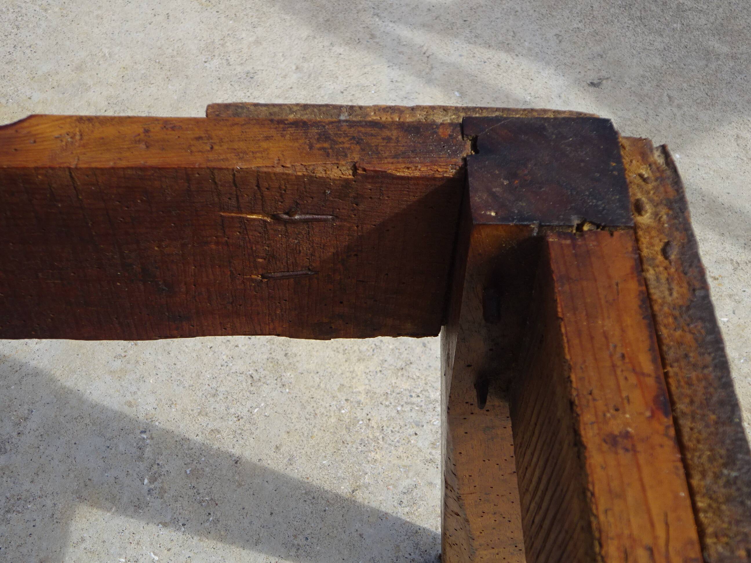 Antique kneading trough made of solid oak