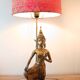 Unique and monumental Siamese bronze lamp from the 19th century, Thailand, 76 stamped.