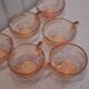 Set of 6 pink glass cups in very good condition.