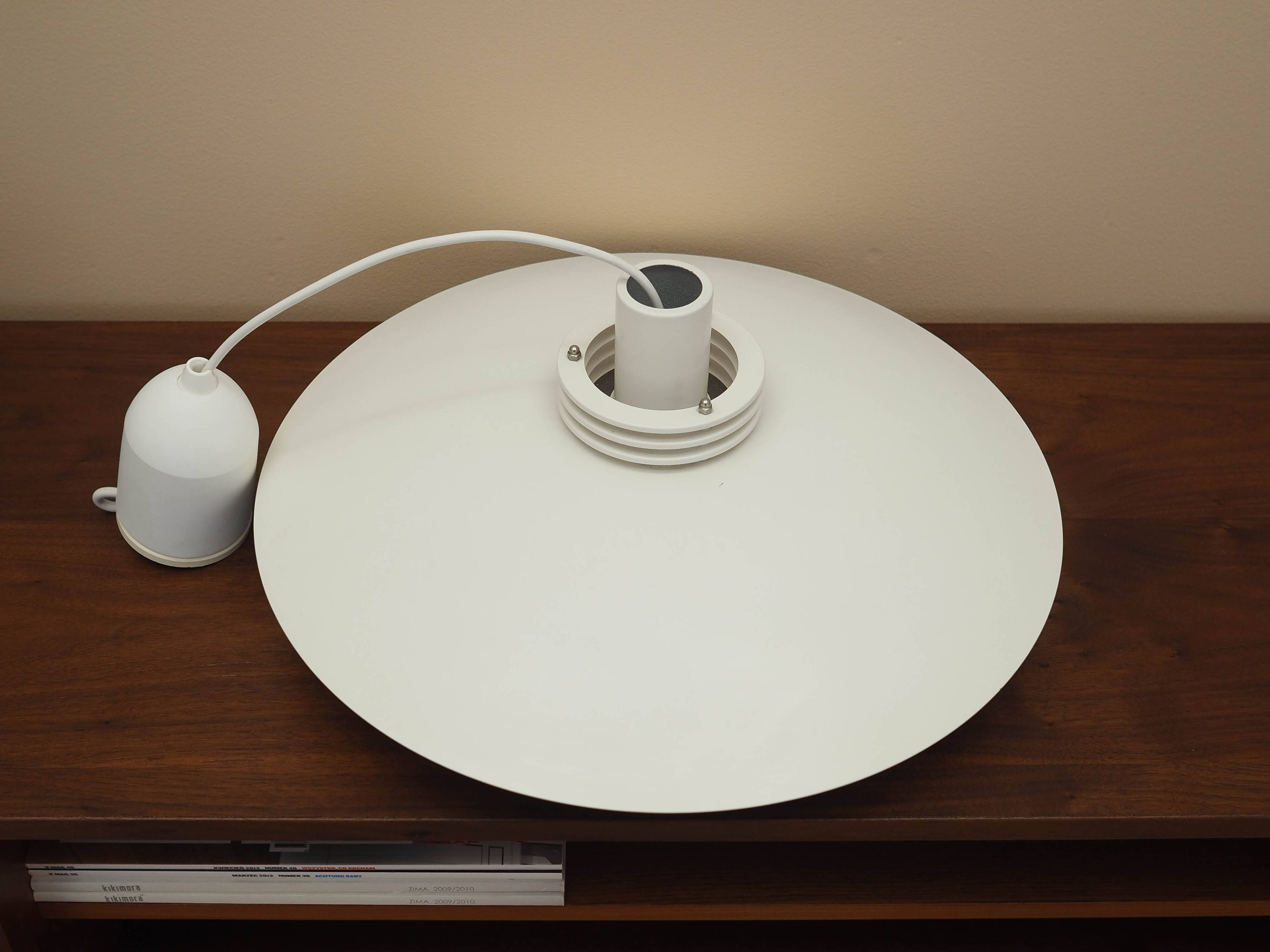 Lyfa pendant lamp from the 1970s, white metal shade, Denmark