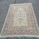 Authentic Persian Lahore rug in burgundy wool 135x200cm