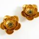 Two beautiful, large, gilt wall lamps, "Water Lily," Italy, 1960s