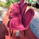 Set of 4 Contemporary Design Chairs in Burgundy/Dark Red Velvet