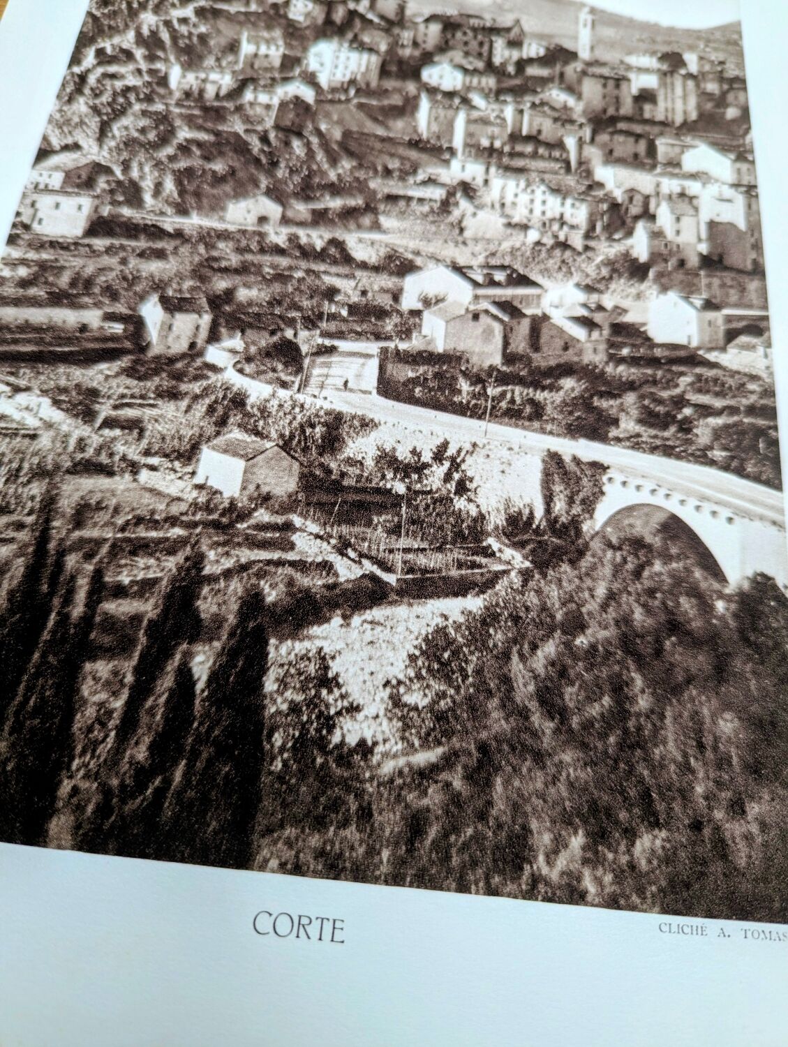 Cut, Corsica, vintage, photo board printed in 1935.