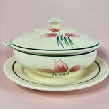 New Givors earthenware soup tureen Flora model