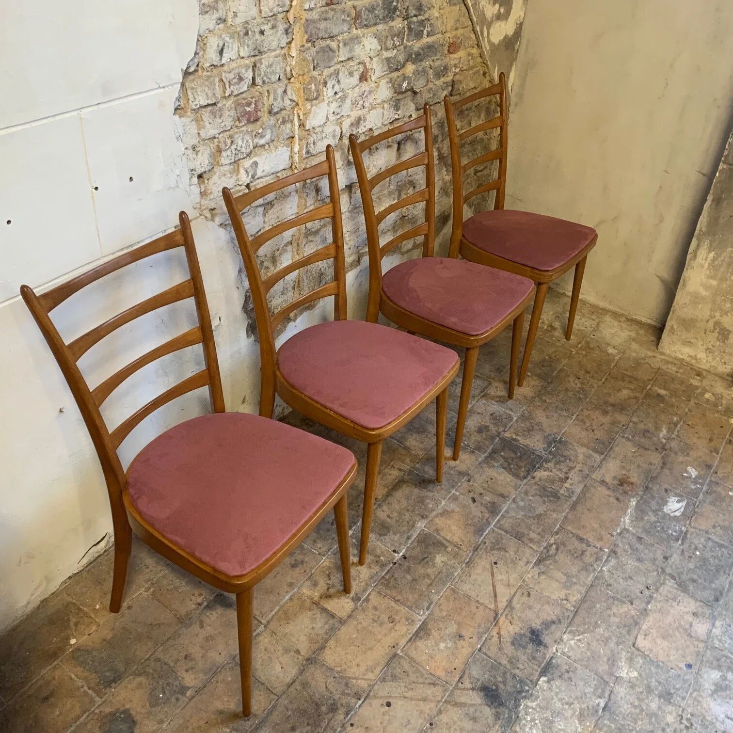 Set of 4 vintage Scandinavian style chairs