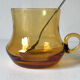 6 mugs in amber glass 1970s