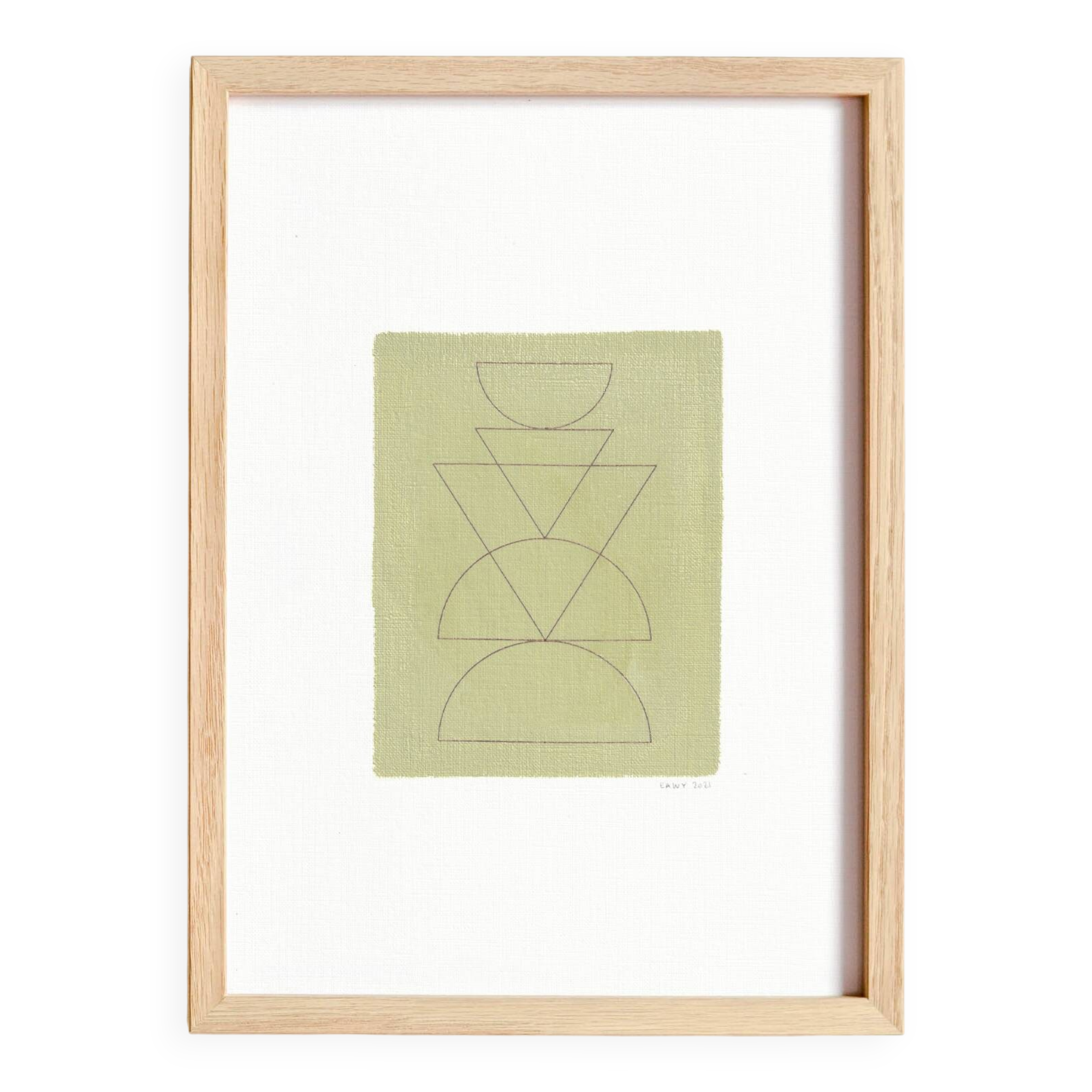 Abstract painting on paper T476 signed Eawy