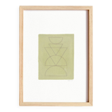 Abstract painting on paper T476 signed Eawy