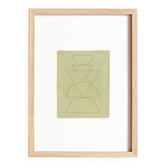 Peinture abstraite sur papier  T476 signée Eawy