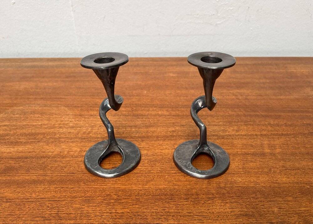 Amadeus candle holders from the Italian Brutalist series by Kurt Jesch for Fratelli Tonini, 1960s, set of 2.