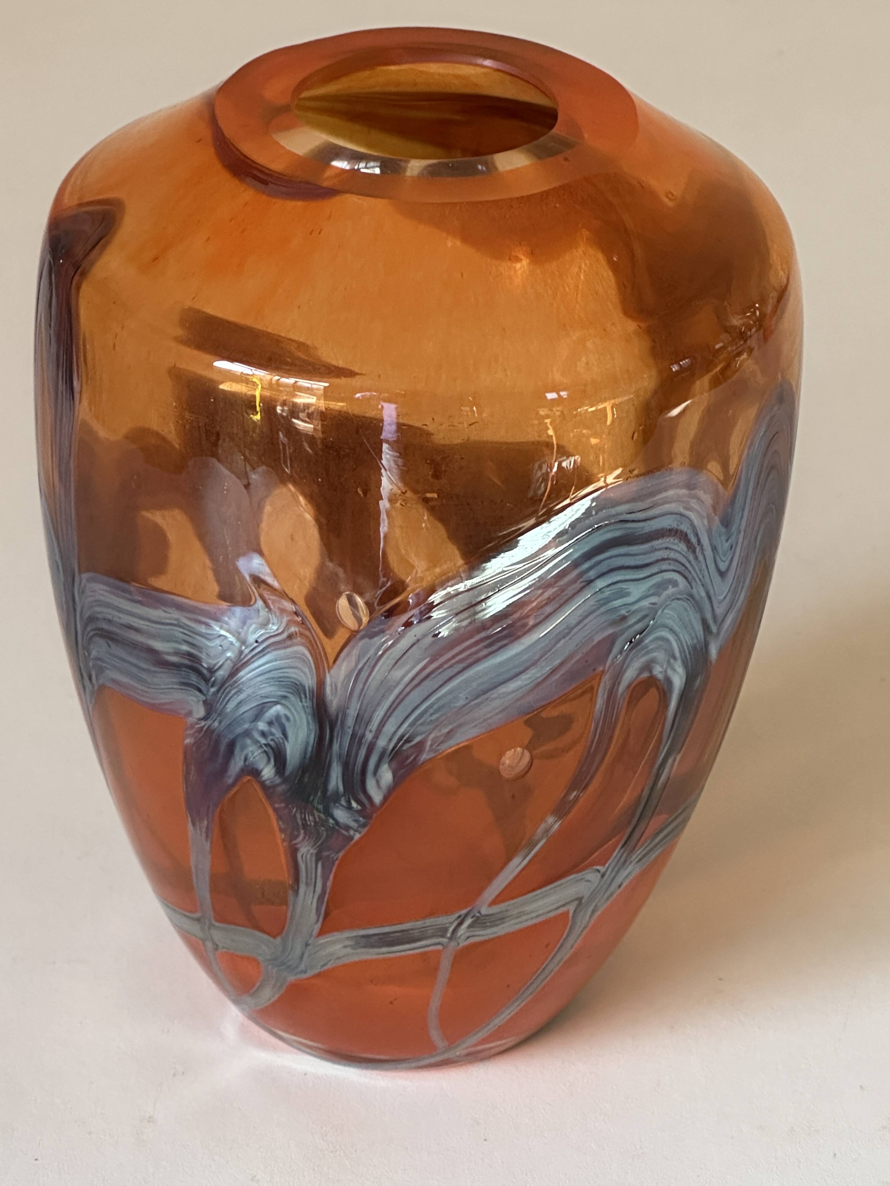 Contemporary art glass vase Soisy sur École design