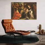Tableau religieux Adoration des Mages du XVIIIe siècle
