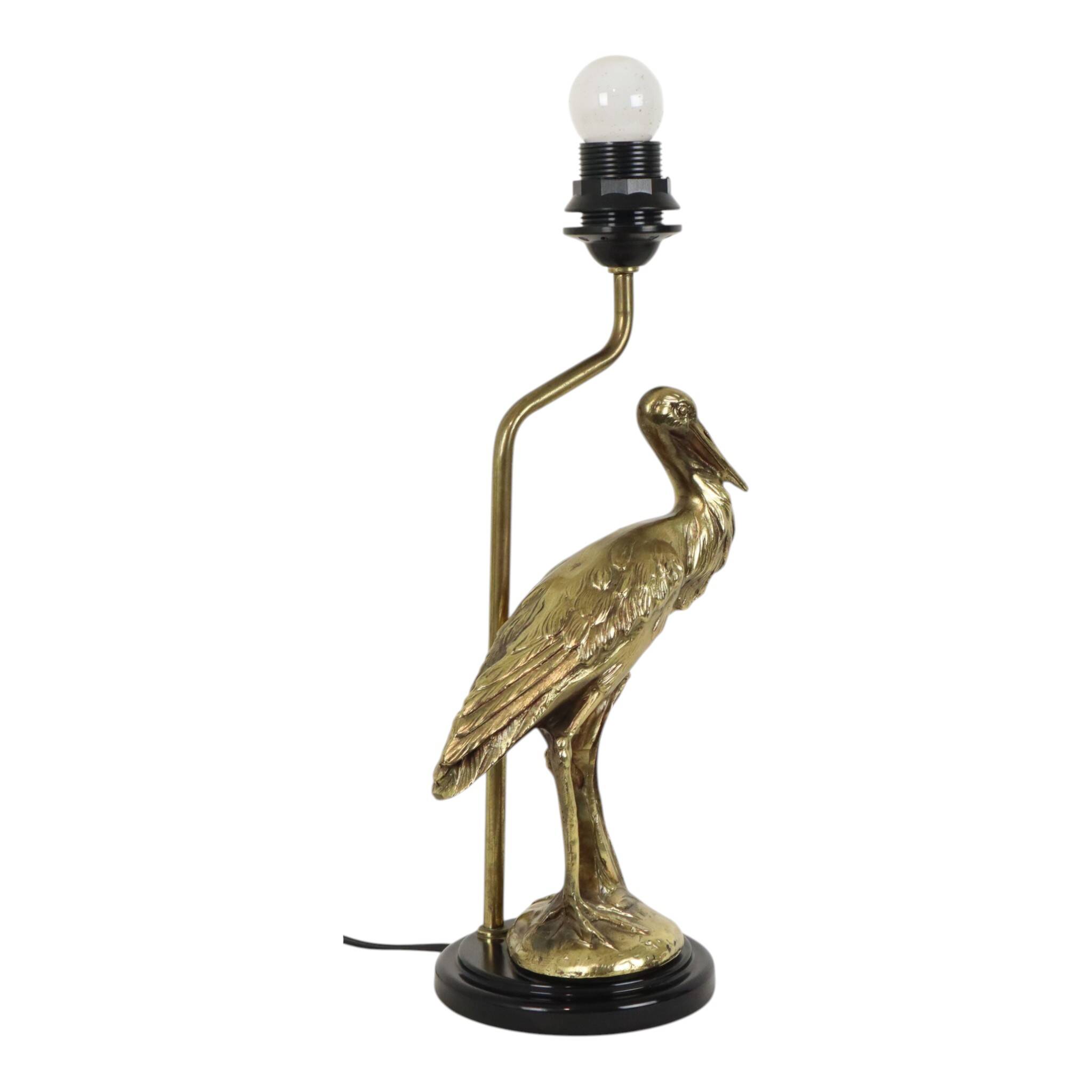 Vintage Gold Stork Lamp Hollywood Regency 40cm