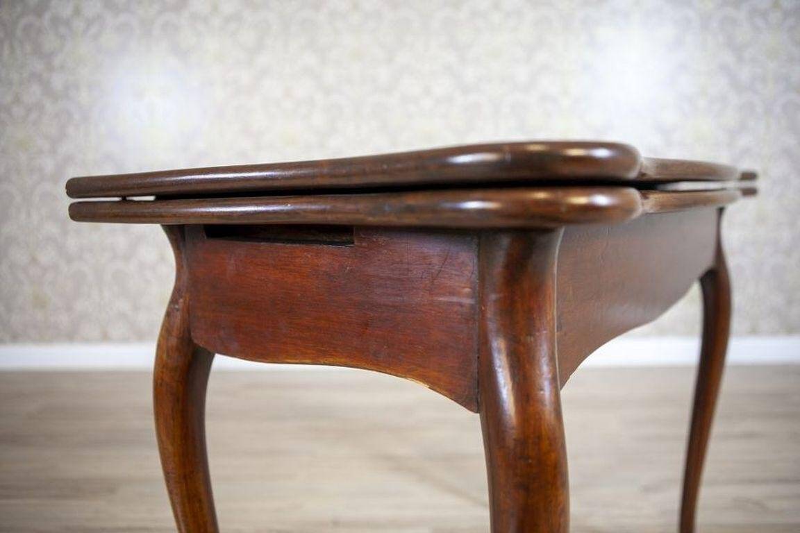 19th-Century Mahogany Wood & Veneer Console Table, 1890s
