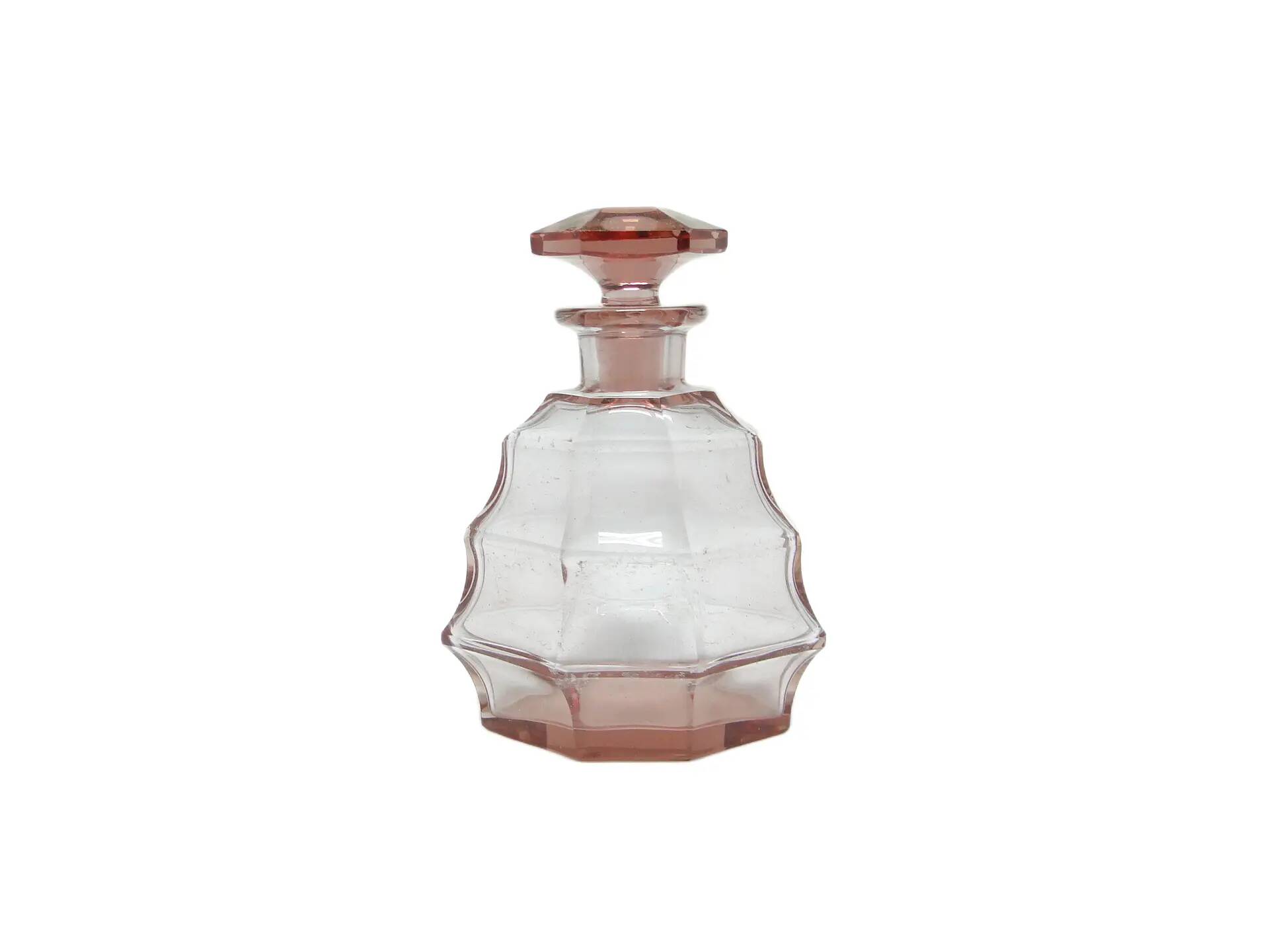 Carafe Art Déco, cristal rose, Moser, Tchécoslovaquie, années 1930.