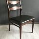 4 vintage teak dining chairs, dark green