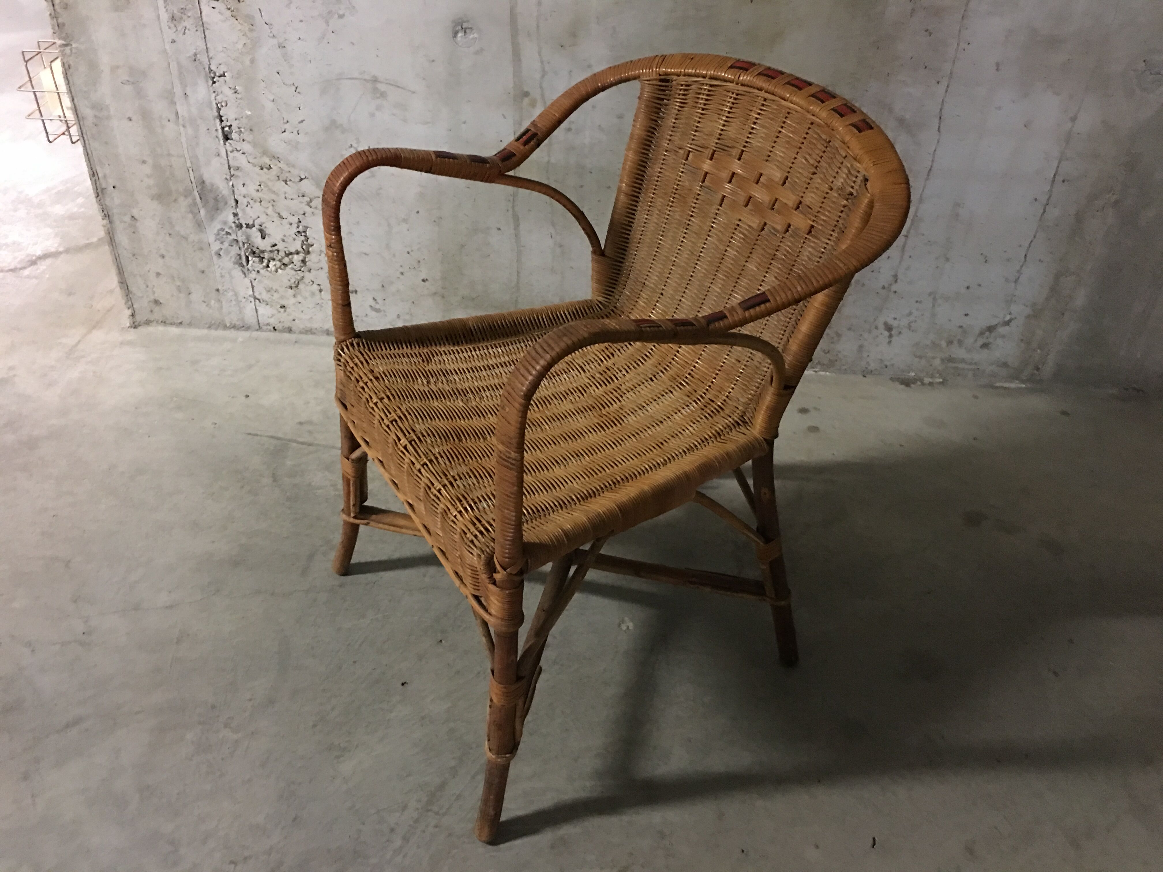 Rattan armchair 60s