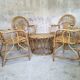 Garden furniture: 4 armchairs and rattan coffee table