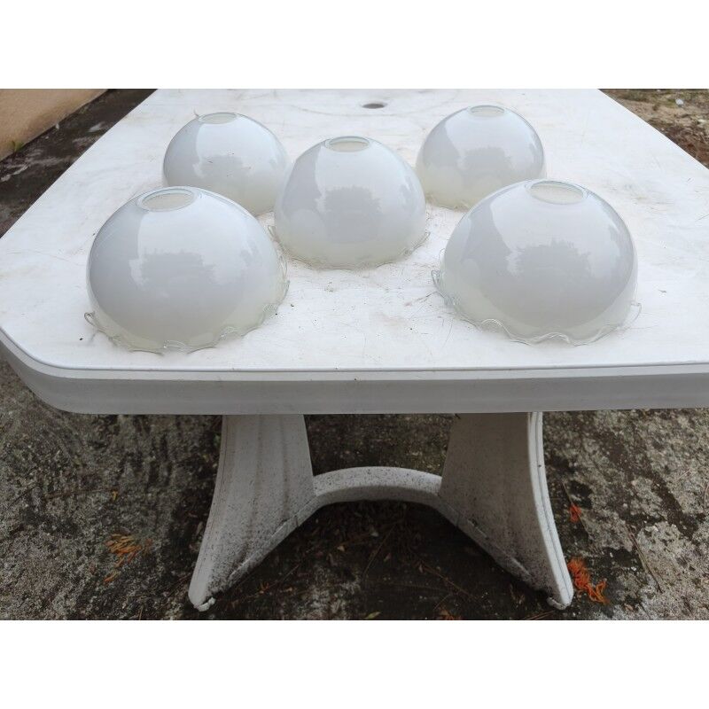 Lot de 5 opalines blanches
