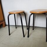 Pair of stackable vintage stocking stools - 50s