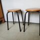 Pair of stackable vintage stocking stools - 50s