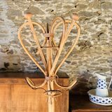Vintage rattan parrot coat rack