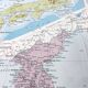 Vintage map Japan Korea 43x43cm from 1950