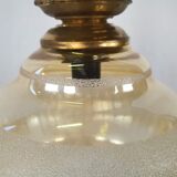 Lustre en verre travaillé et laiton