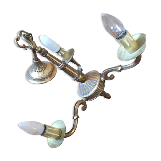 Bronze chandelier 3 branches imitation candles