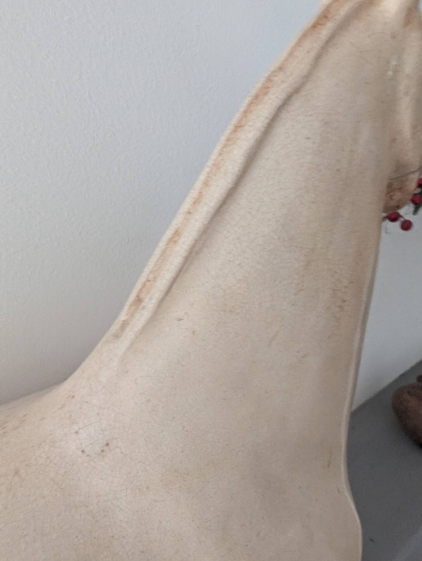 Large Tang-style horse in crackled ceramic 40 cm