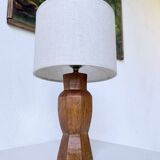 Brutalist walnut table lamp 1950