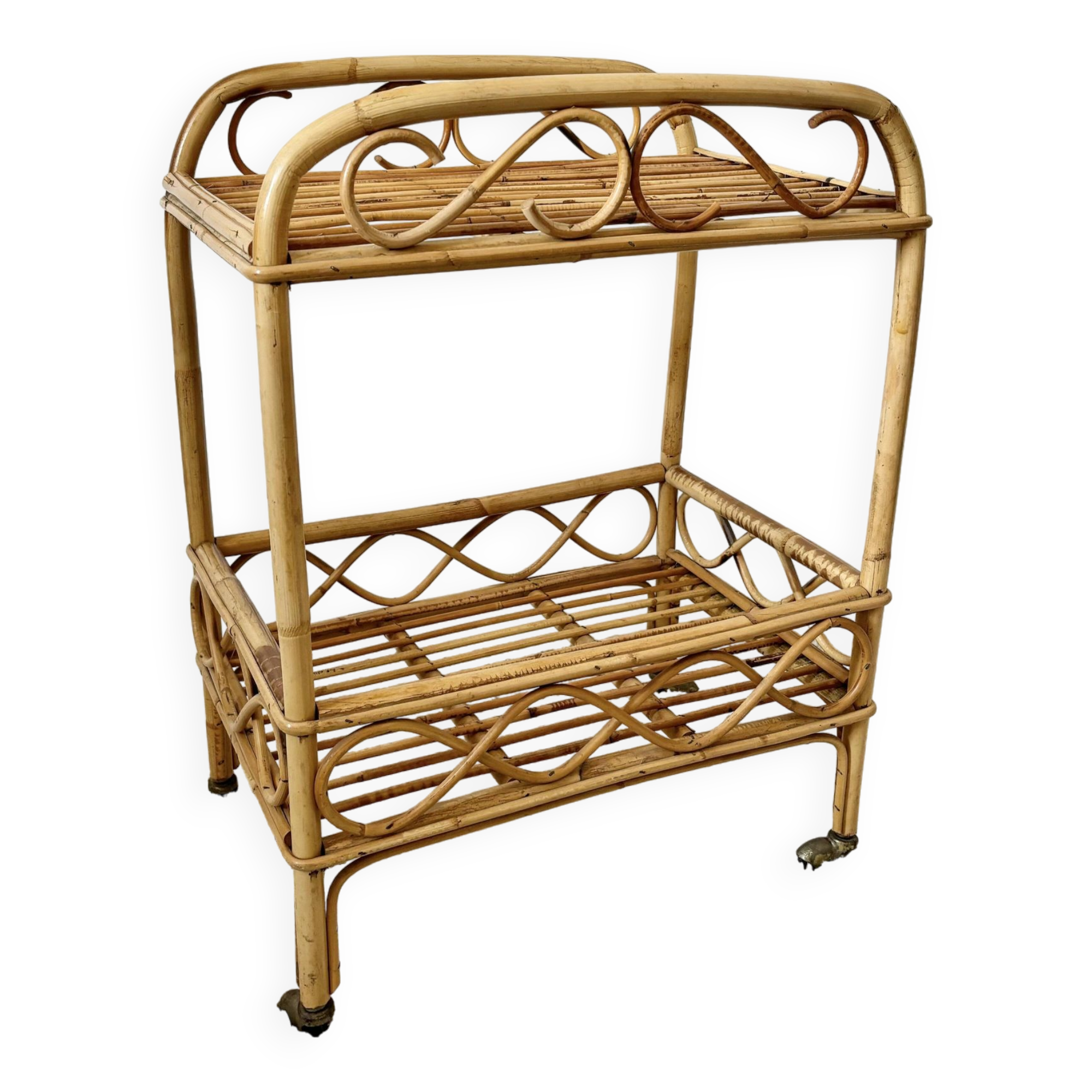 Vintage rattan server