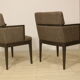 Pair of armchairs cube year 1960 fabric chiné brown color