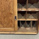 1930s English fir sideboard with sliding doors