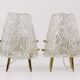 Pair of mid-century brass and textured glass table lamps, Austria, 1950s