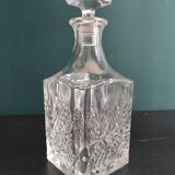 Vintage French cut glass whiskey bottle, cristal D'Arques