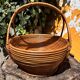 Rare wrapped rattan basket, in the style of Gabriella Crespi / Vivai del Sud.