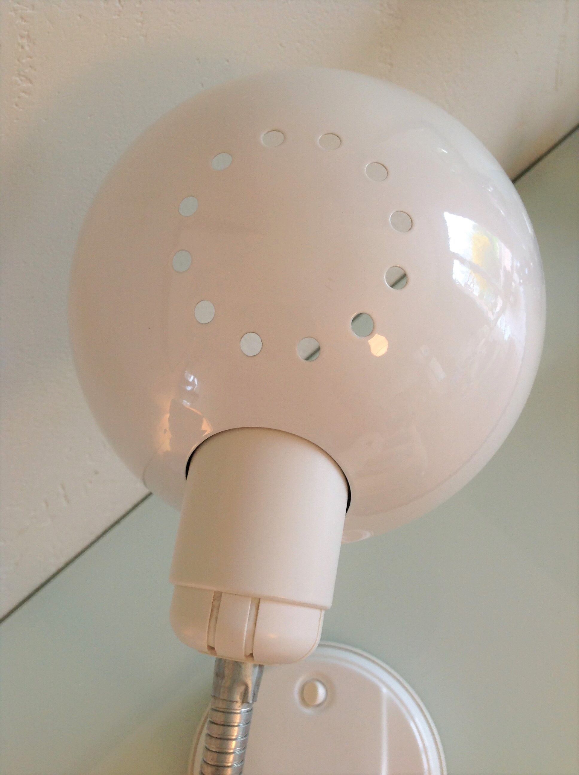 Lampe de bureau en métal blanc vintage années 70/80