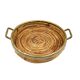 Hollywood regency brass and wicker vide poche, Italy ca. 1970