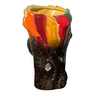 Multicolored Trunk Vase Vallauris Circa 1960 Vintage