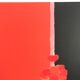 Original Tokonoma lithograph on a red and black background by Bernard Cathelin, 1988