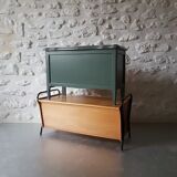 Green vintage wooden chest