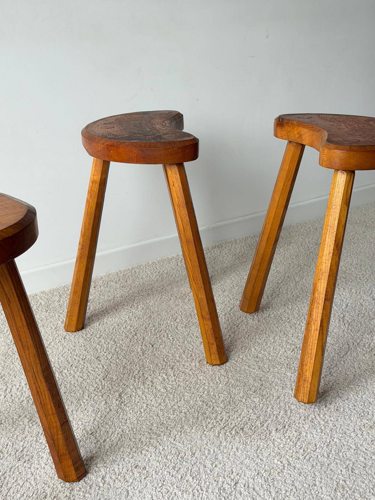 Vintage tripod stool trio